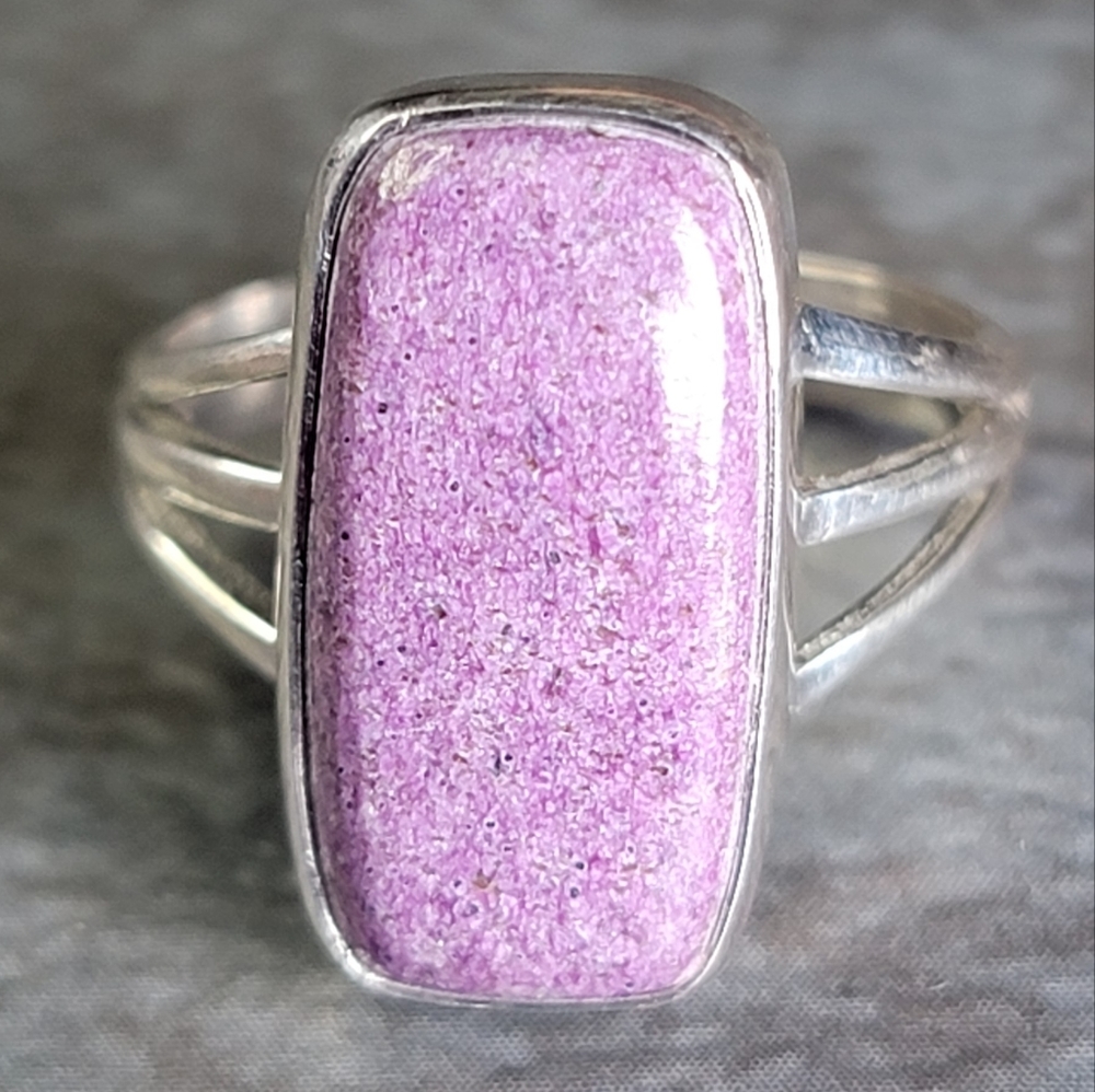 💖Native Purpurite Gemstone Ring Sterling silver